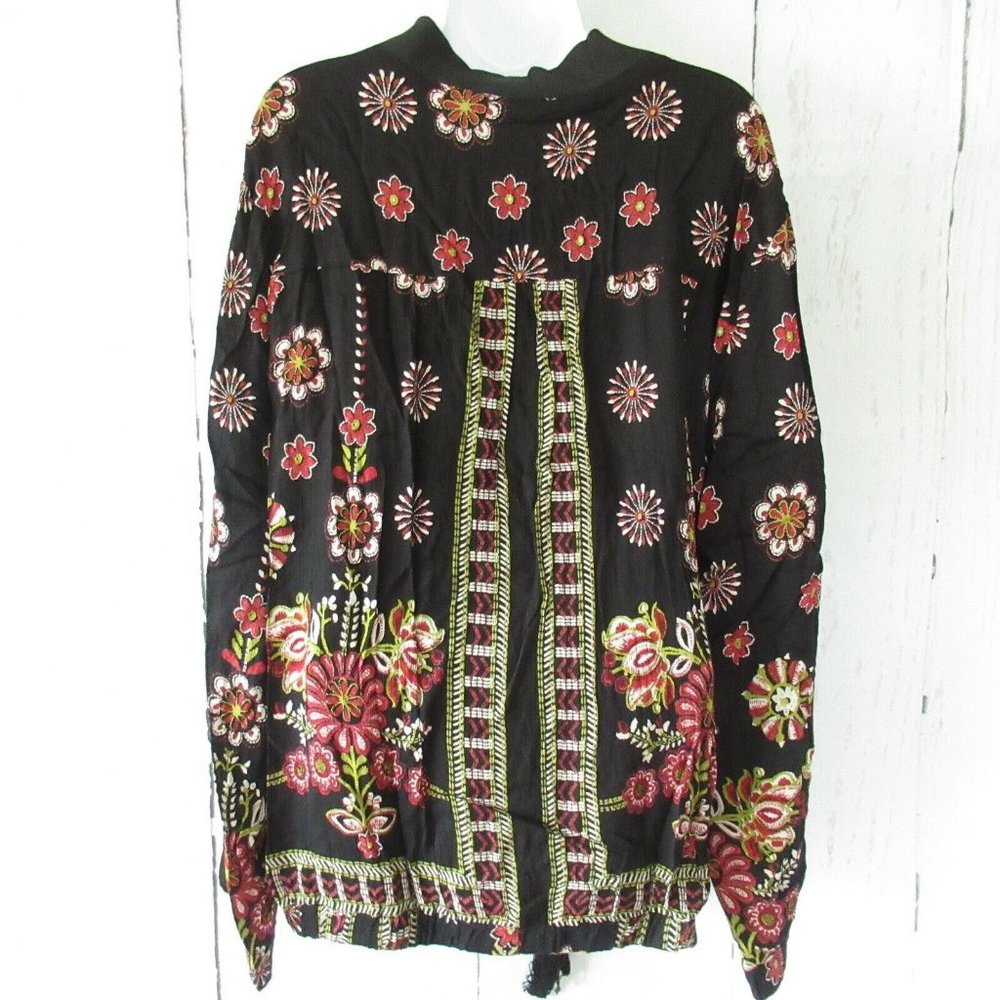 Angie Bomber Jacket Floral Boho Peasant Plus Size - Picture 5 of 6